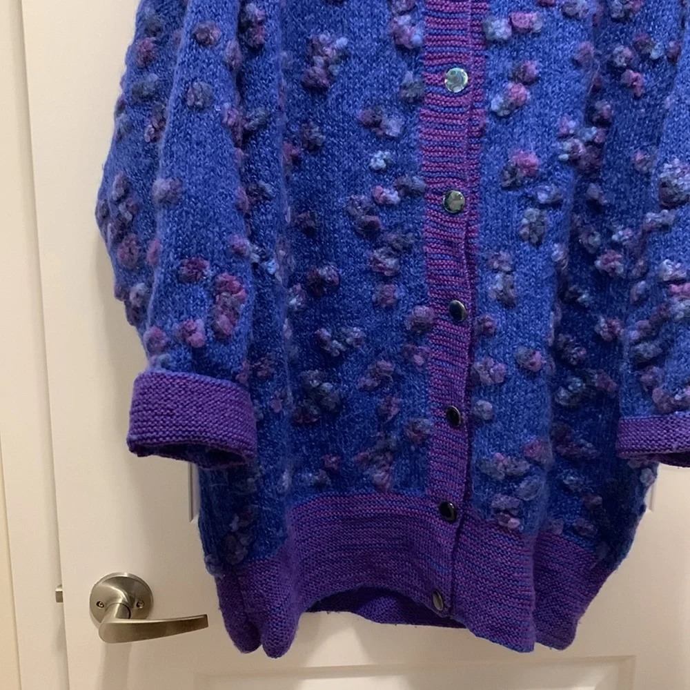 Vintage Handmade oversized reversible wool cardigan - Picture 9 of 10